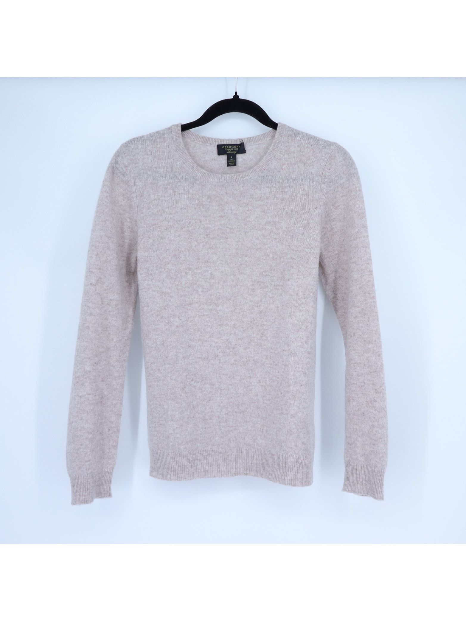 Charter Club 100% Cashmere Pullover Sweater Beige Crew Neck Women's S
